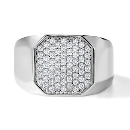1/2 CT. T.W. Lab-Grown Diamond Octagon Signet Ring in Sterling Silver (F/VS2)