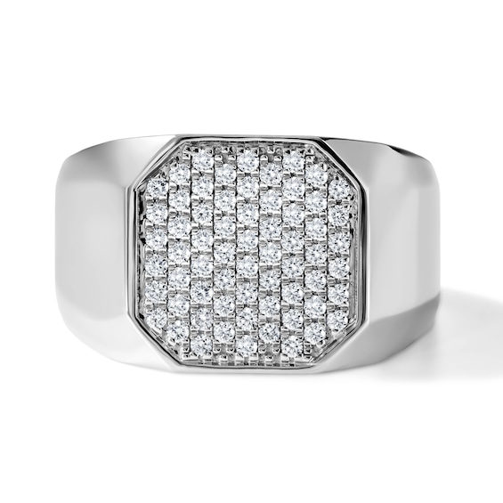 1/2 CT. T.w. Lab-Grown Diamond Octagon Signet Ring in Sterling Silver (F/Vs2)