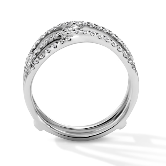1/2 CT. T.w. Diamond Crossover Enhancer Ring in 14K White Gold