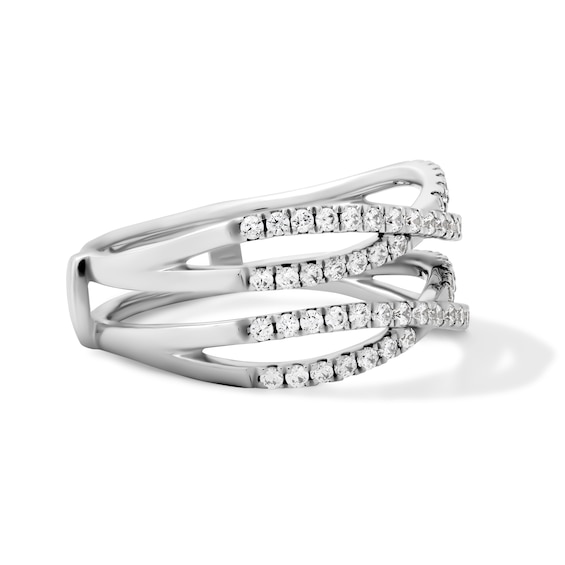1/2 CT. T.w. Diamond Crossover Enhancer Ring in 14K White Gold