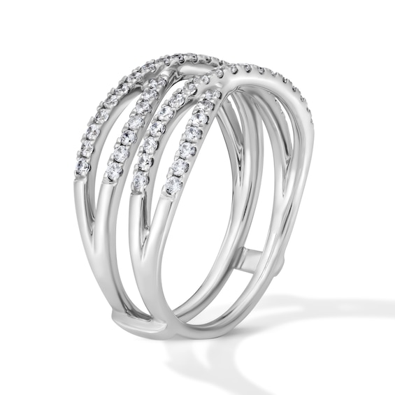 1/2 CT. T.w. Diamond Crossover Enhancer Ring in 14K White Gold