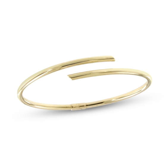 Bypass Bangle Bracelet in Semi-Solid 10K Gold