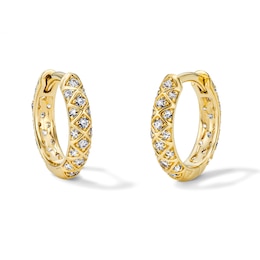 3/8 CT. T.W. Lab-Grown Diamond Lattice Hoop Earrings in 10K Gold (F/VS2)