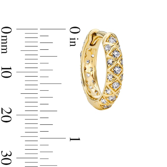 3/8 CT. T.w. Lab-Grown Diamond Lattice Hoop Earrings in 10K Gold (F/Vs2)