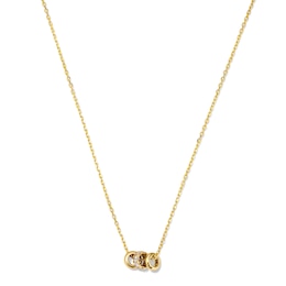 1/8 CT. T.W. Lab-Grown Diamond Triple Rondelle Necklace in 10K Gold (F/VS2) - 18"