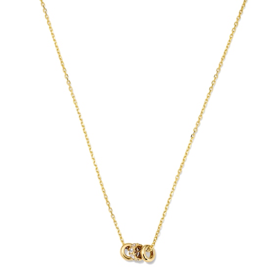 1/8 CT. T.w. Lab-Grown Diamond Triple Rondelle Necklace in 10K Gold (F/Vs2) - 18"