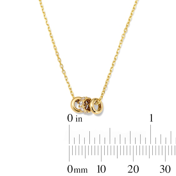 1/8 CT. T.w. Lab-Grown Diamond Triple Rondelle Necklace in 10K Gold (F/Vs2) - 18"