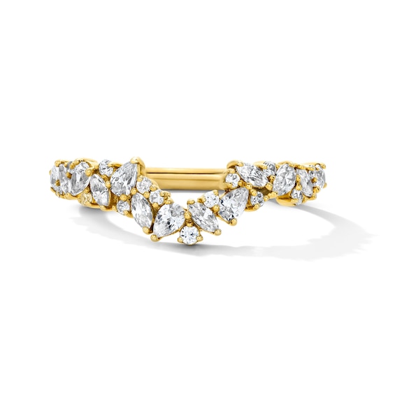 5/8 CT. T.w. Pear-Shaped and Marquise-Cut Lab-Grown Diamond Contour Anniversary Band in 14K Gold (F/Vs2)