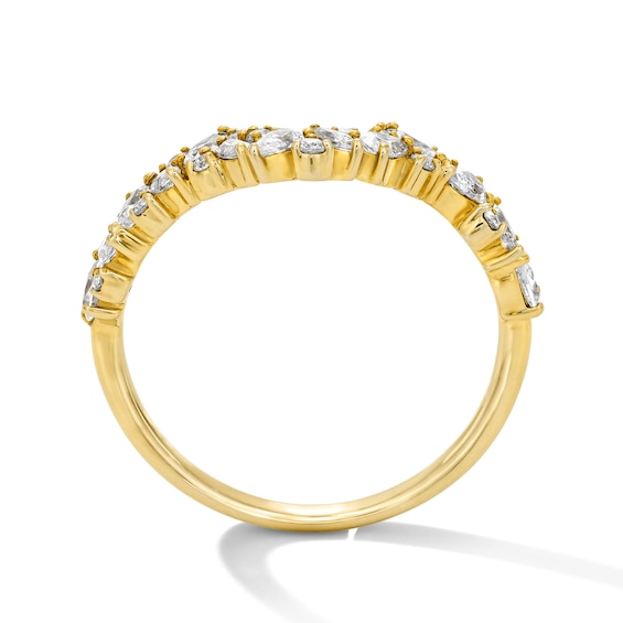 5/8 CT. T.w. Pear-Shaped and Marquise-Cut Lab-Grown Diamond Contour Anniversary Band in 14K Gold (F/Vs2)