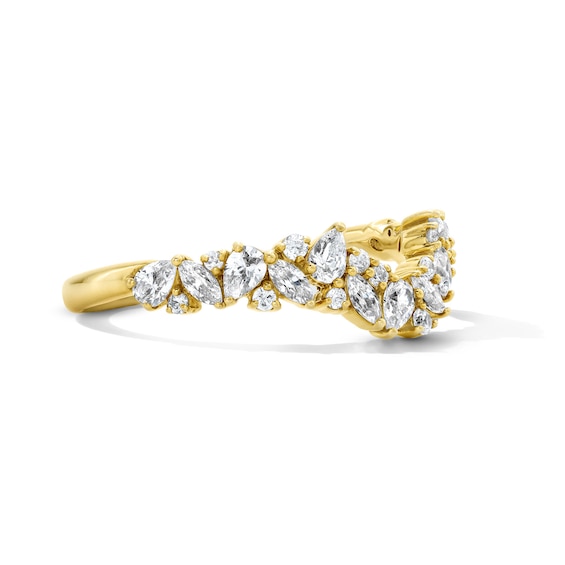 5/8 CT. T.w. Pear-Shaped and Marquise-Cut Lab-Grown Diamond Contour Anniversary Band in 14K Gold (F/Vs2)