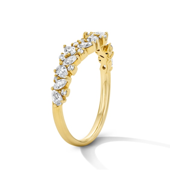 5/8 CT. T.w. Pear-Shaped and Marquise-Cut Lab-Grown Diamond Contour Anniversary Band in 14K Gold (F/Vs2)