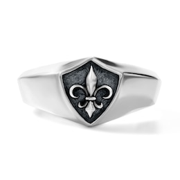 Fleur-de-Lis Signet Ring in Sterling Silver