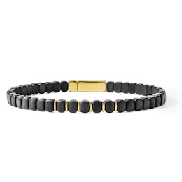 Flexible Bangle Bracelet in Black Titanium and Sterling Silver with 24K Gold Vermeil - 7.5"