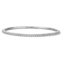 2-5/8 CT.T.W. Lab-Grown Diamond Stretch Bangle Bracelet in Titanium (F/VS2) - 8.0"