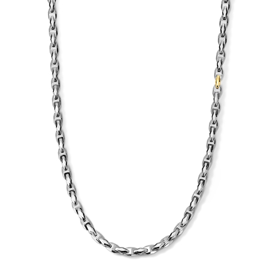 4.1mm Link Necklace in Titanium and Sterling Silver with 24K Gold Vermeil - 22"