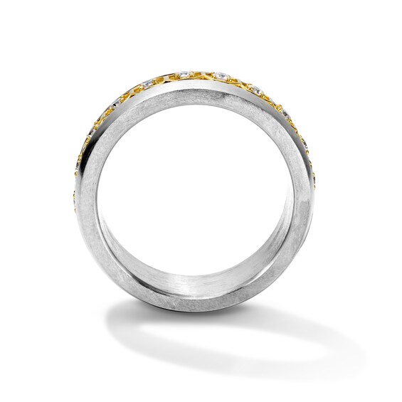 5/8 CT. T.w. Lab-Grown Diamond Eternity Band in Titanium and Sterling Silver with 24K Gold Vermeil (F/Vs2)