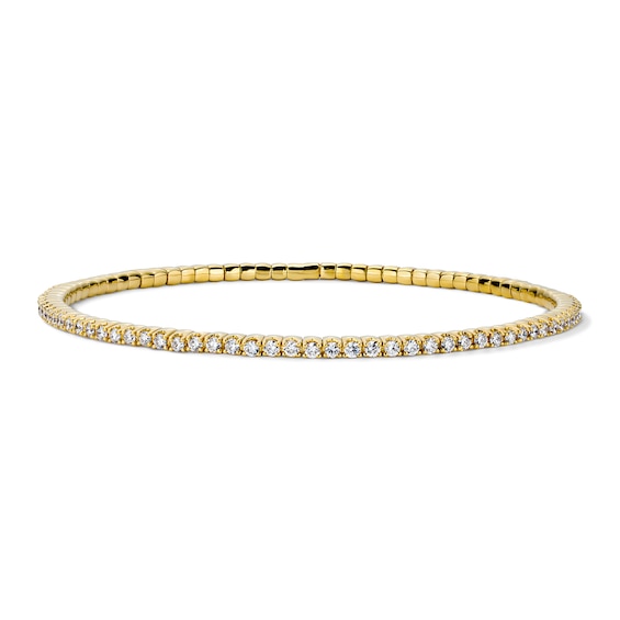 2-5/8 CT. T.w. Lab-Grown Diamond Stretch Bangle Bracelet in Sterling Silver with 24K Gold Vermeil (F/Vs2) - 8.0"