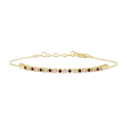 Ruby and Diamond Accent Bracelet in 10K Gold - 7.25"