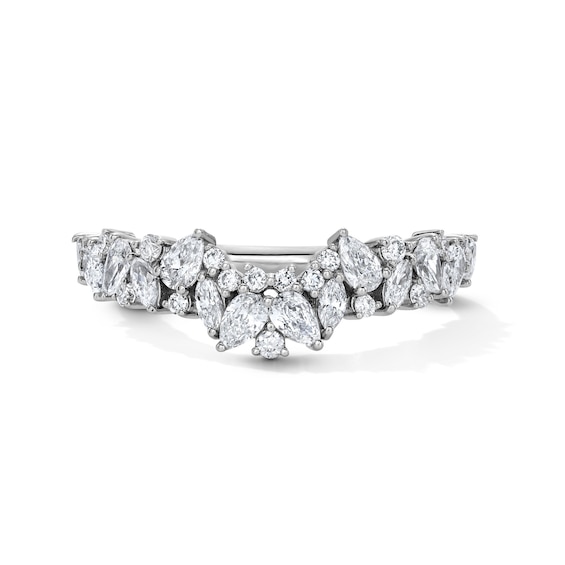 3/4 CT. T.w. Pear-Shaped and Marquise-Cut Lab-Grown Diamond Contour Anniversary Band in 14K White Gold (F/Vs2)