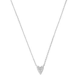 1/10 CT. T.W. Lab-Grown Diamond Heart Necklace in 10K White Gold (F/VS2) - 18"