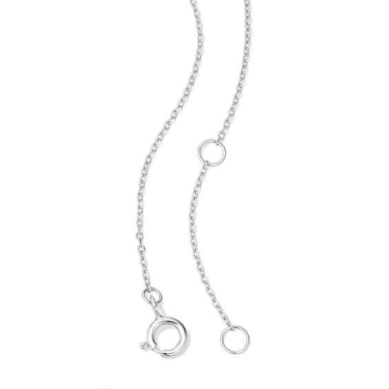 Lab-Grown Diamond Accent Curved Bar Necklace in 10K White Gold (F/Vs2) - 18"