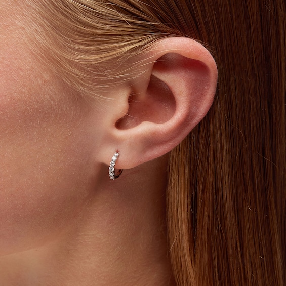1/6 CT. T.w. Lab-Grown Diamond Single Hoop Earring in 14K White Gold (F/Vs2)