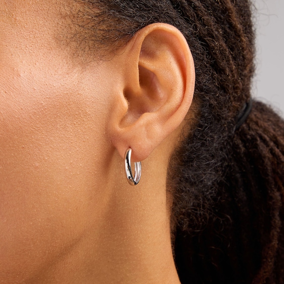 17.6mm Hinged Hoop Earrings in Sterling Silver