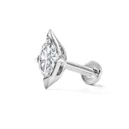 1/8 CT. T.W. Marquise-Cut Lab-Grown Diamond Single Cartilage Stud Earring in Solid 14K White Gold (F/VS2)