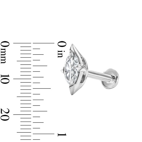 1/8 CT. T.w. Marquise-Cut Lab-Grown Diamond Single Cartilage Stud Earring in Solid 14K White Gold (F/Vs2)