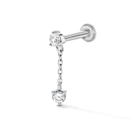 1/15 CT. T.W. Lab-Grown Diamond Chain Dangle Single Cartilage Stud Earring in Solid 14K White Gold (F/VS2)