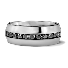 1 CT. T.W. Black Diamond Channel-Set Wedding Band in 10K Gold