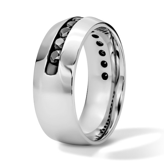 1 CT. T.w. Black Diamond Channel-Set Wedding Band in 10K Gold
