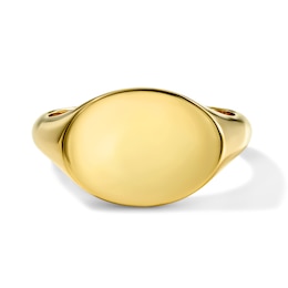 Oval Polished Signet Ring in 10K Yellow Gold
