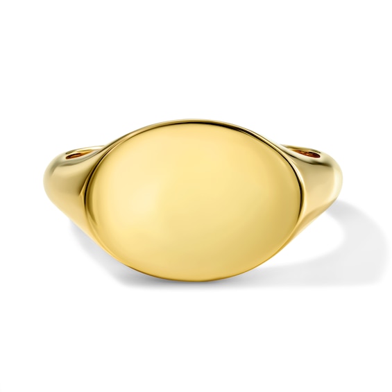 Oval Polished Signet Ring in 10K Yellow Gold