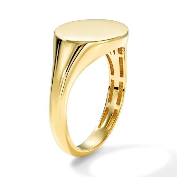 Oval Polished Signet Ring in 10K Yellow Gold