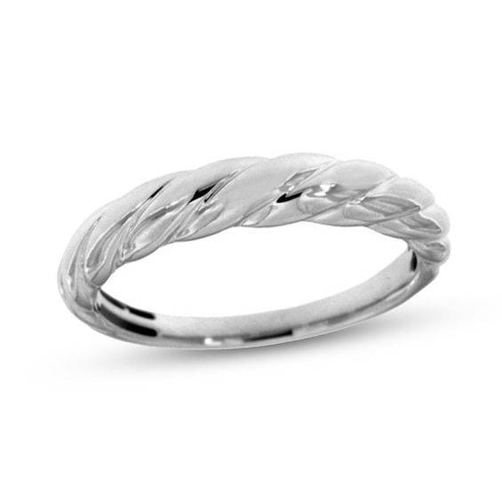 Polished Twist Ring in Semi-Solid Sterling Silver - Size 7