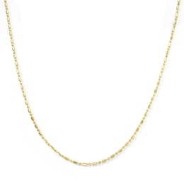 1.2mm Rondelle Bead Chain Necklace in Solid 10K Gold - 18"