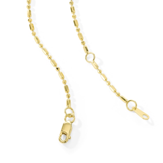 1.2mm Rondelle Bead Chain Necklace in Solid 10K Gold - 18"