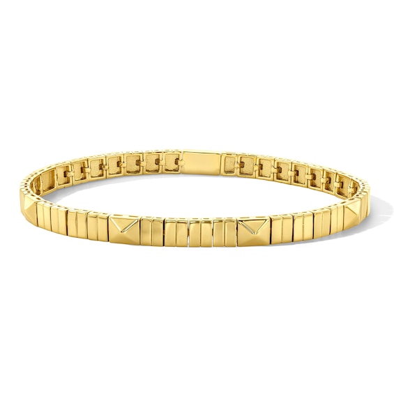 5.3mm Geometric Link Bracelet in Solid Sterling Silver with 18K Gold Plate