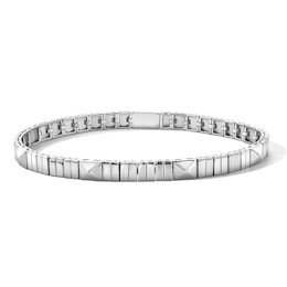 5.3mm Geometric Link Bracelet in Solid Sterling Silver - 6.5"