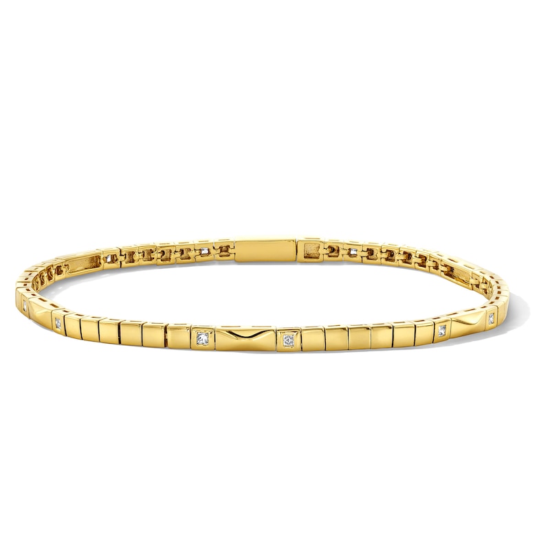 Main Image 1 of 1/3 CT. T.W. Princess-Cut Lab-Grown Diamond Link Bracelet in Sterling Silver with 18K Gold Plate (F/VS2) - 7.5"