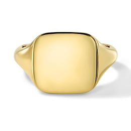 Cushion-Shaped Polished Signet Ring in 10K Gold