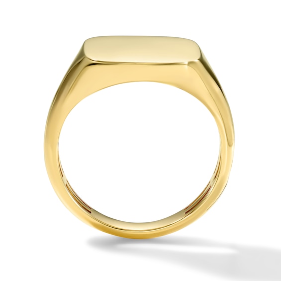 Cushion-Shaped Polished Signet Ring in 10K Gold