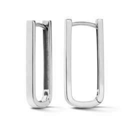 Long U-Shaped Earrings in Semi-Solid Sterling Silver
