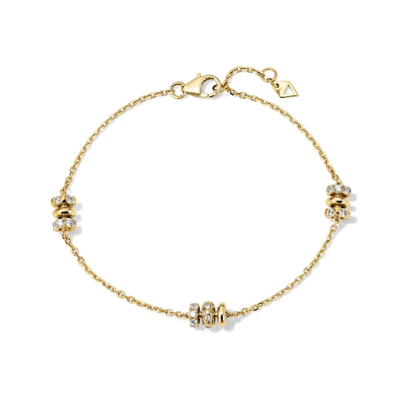 5/8 CT. T.w. Lab-Grown Diamond Rondelle Station Bracelet in 10K Gold (F/Vs2) - 7.0"