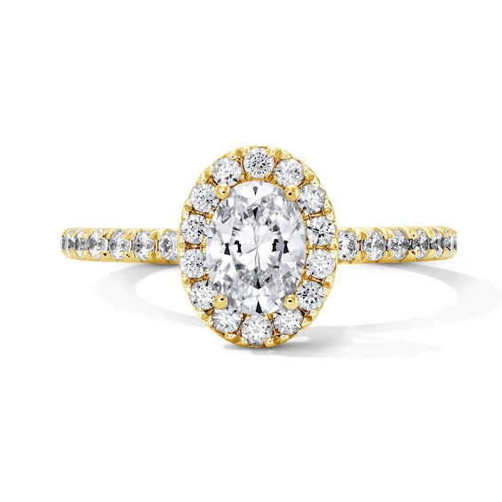 Classic Everlasting 1 CT. T.w. Oval Certified Lab-Grown Diamond Frame Engagement Ring in 14K Gold (F/Vs2)