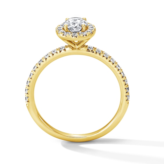 Classic Everlasting 1 CT. T.w. Oval Certified Lab-Grown Diamond Frame Engagement Ring in 14K Gold (F/Vs2)