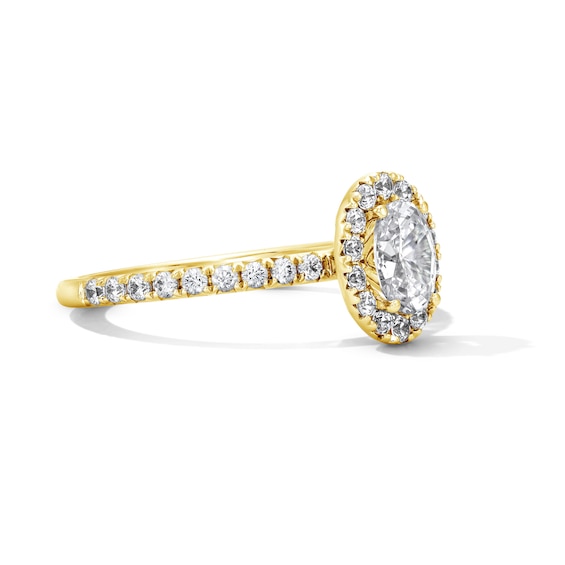 Classic Everlasting 1 CT. T.w. Oval Certified Lab-Grown Diamond Frame Engagement Ring in 14K Gold (F/Vs2)