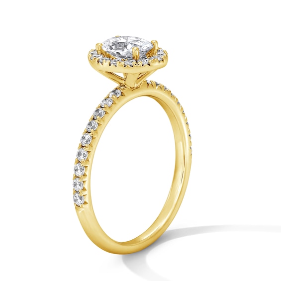 Classic Everlasting 1 CT. T.w. Oval Certified Lab-Grown Diamond Frame Engagement Ring in 14K Gold (F/Vs2)