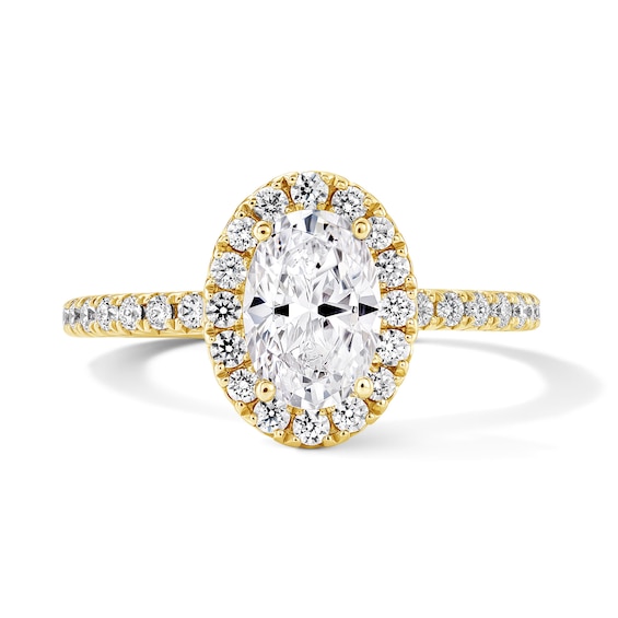 Classic Everlasting 1-1/2 CT. T.w. Oval Certified Lab-Grown Diamond Frame Engagement Ring in 14K Gold (F/Vs2)